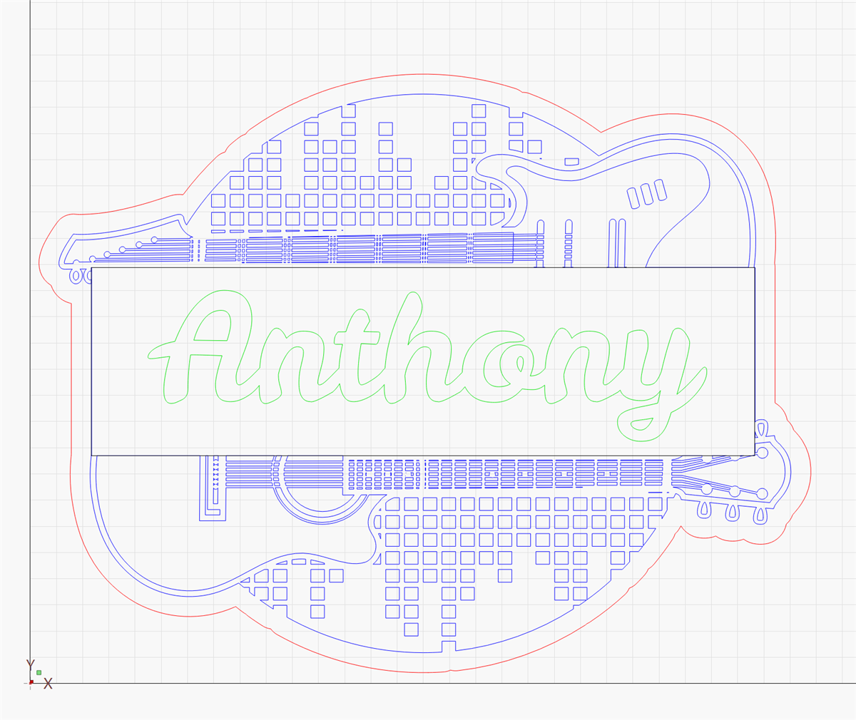 Laser template design and cutting example